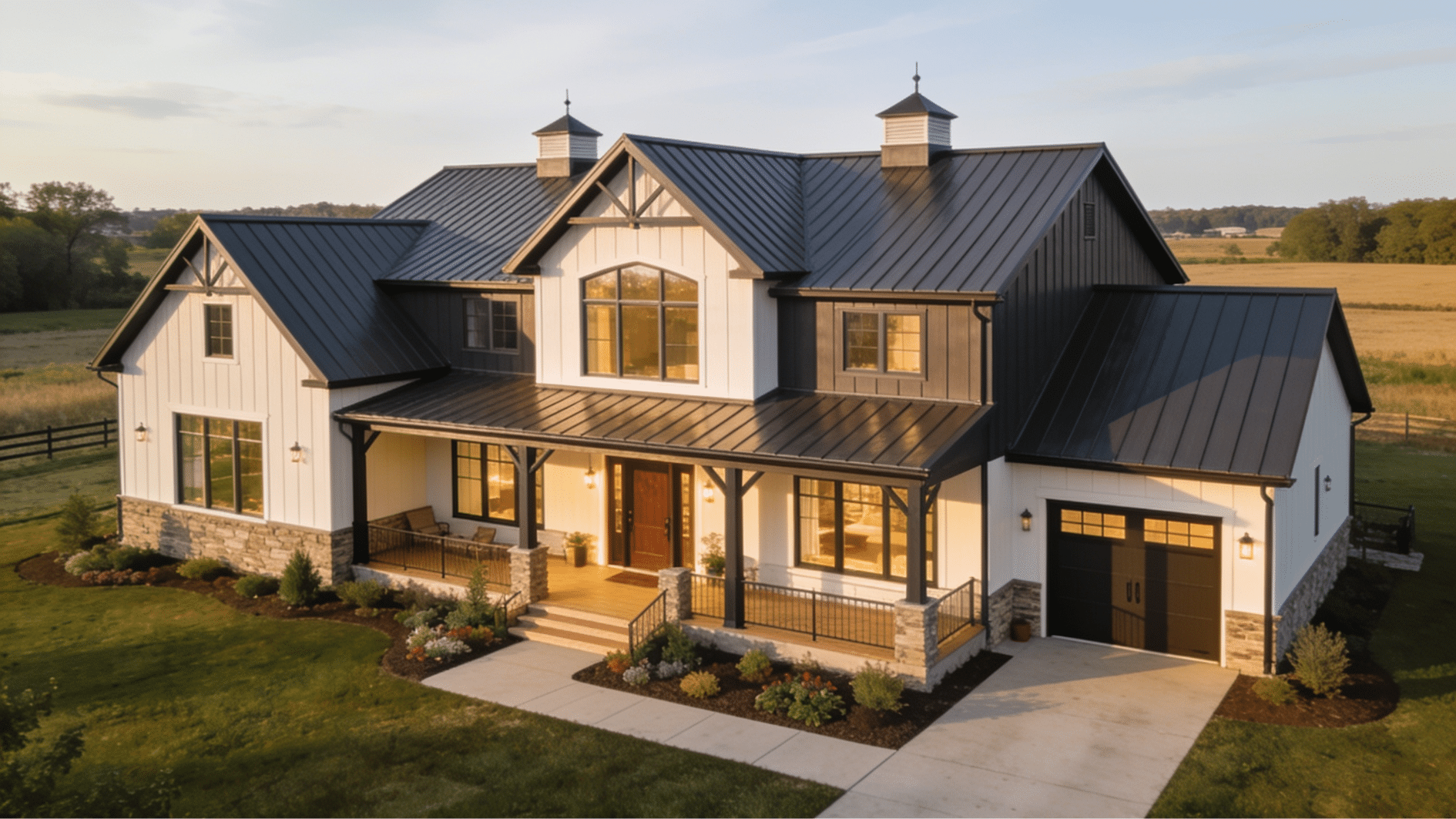 barndominium with private in law suite separate entrance and landscaped surroundings