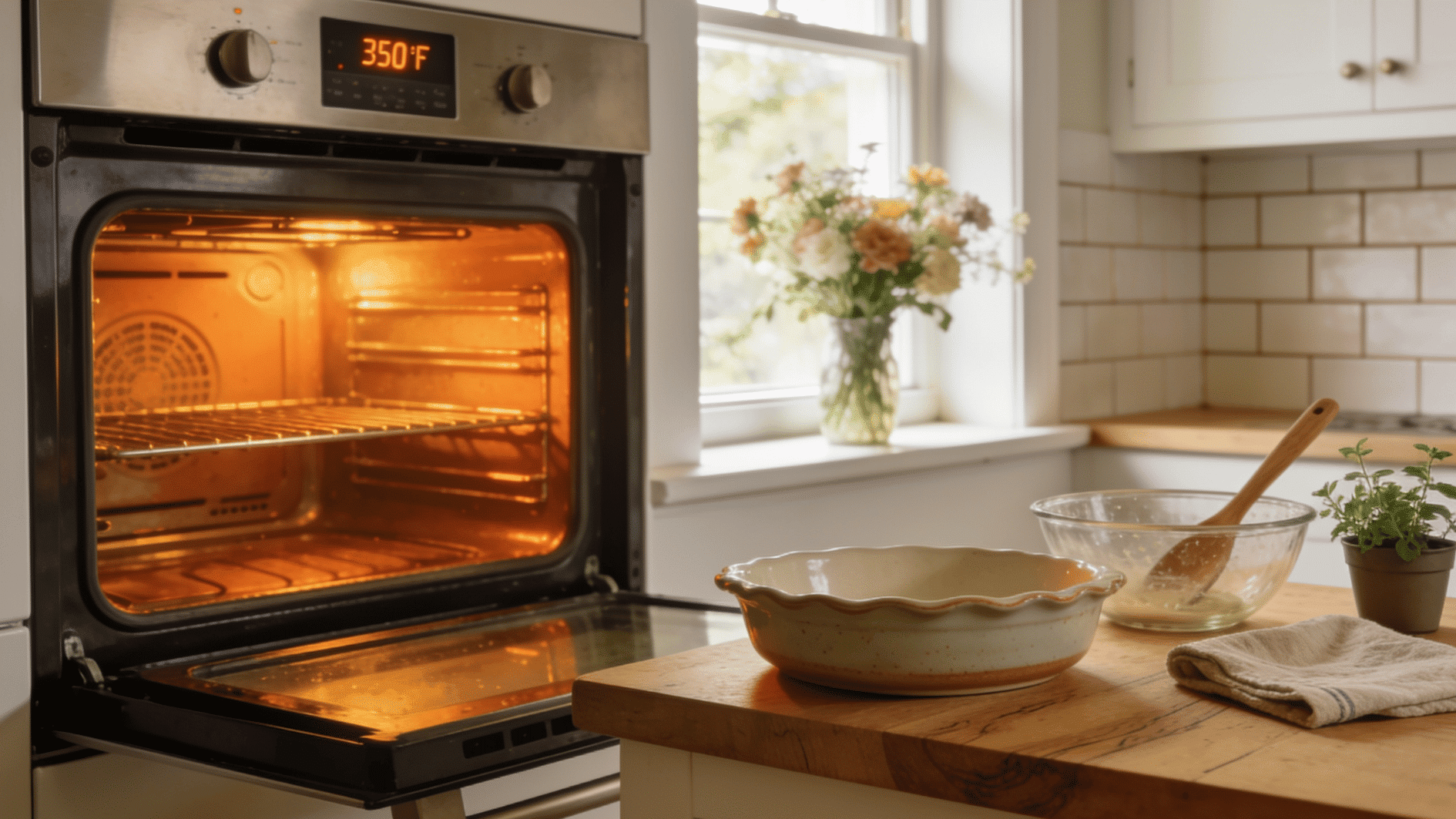 pre-heating the oven