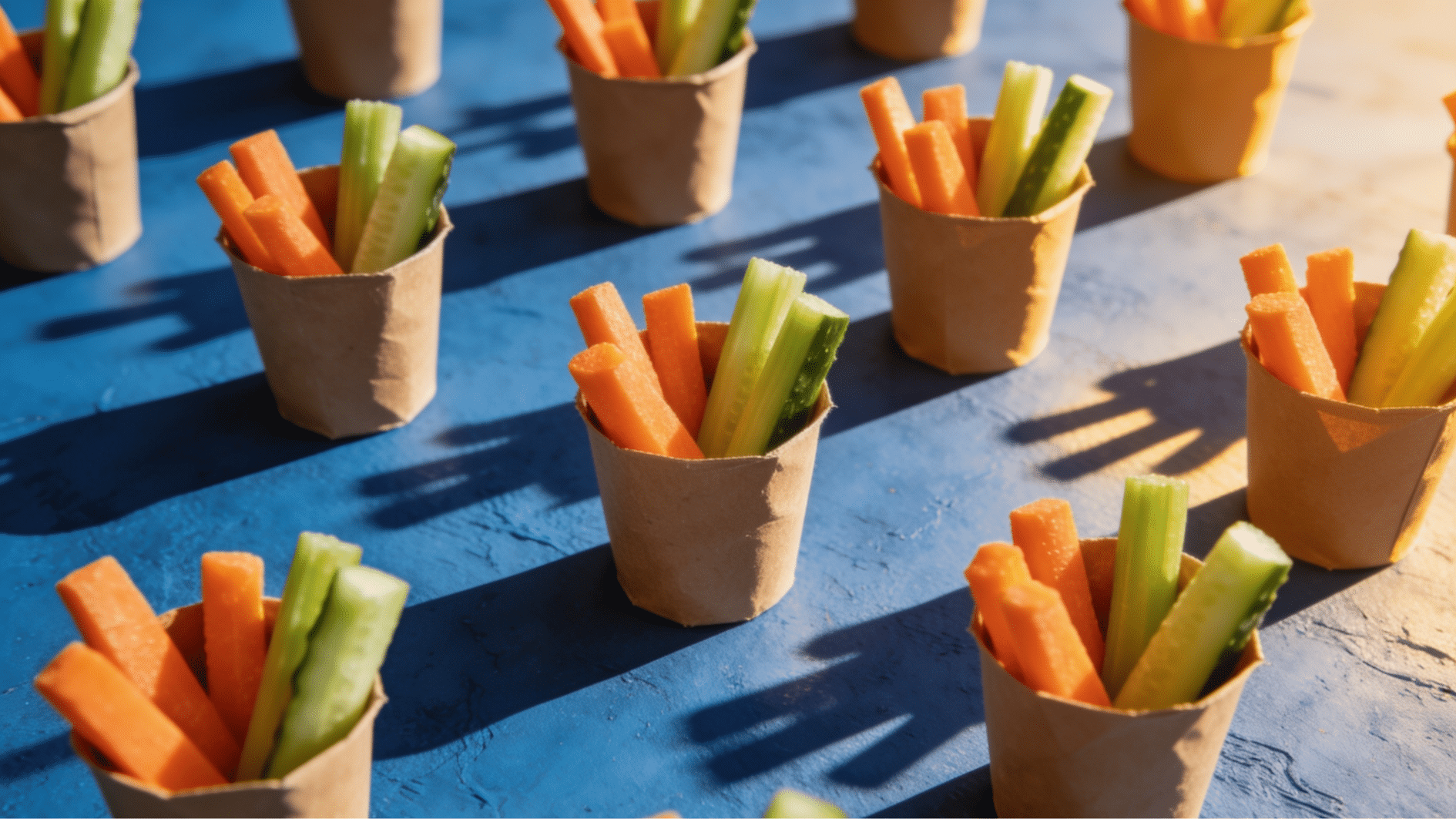 veggie cups with carrots cucumber celery peppers and hummus for a kids party snack
