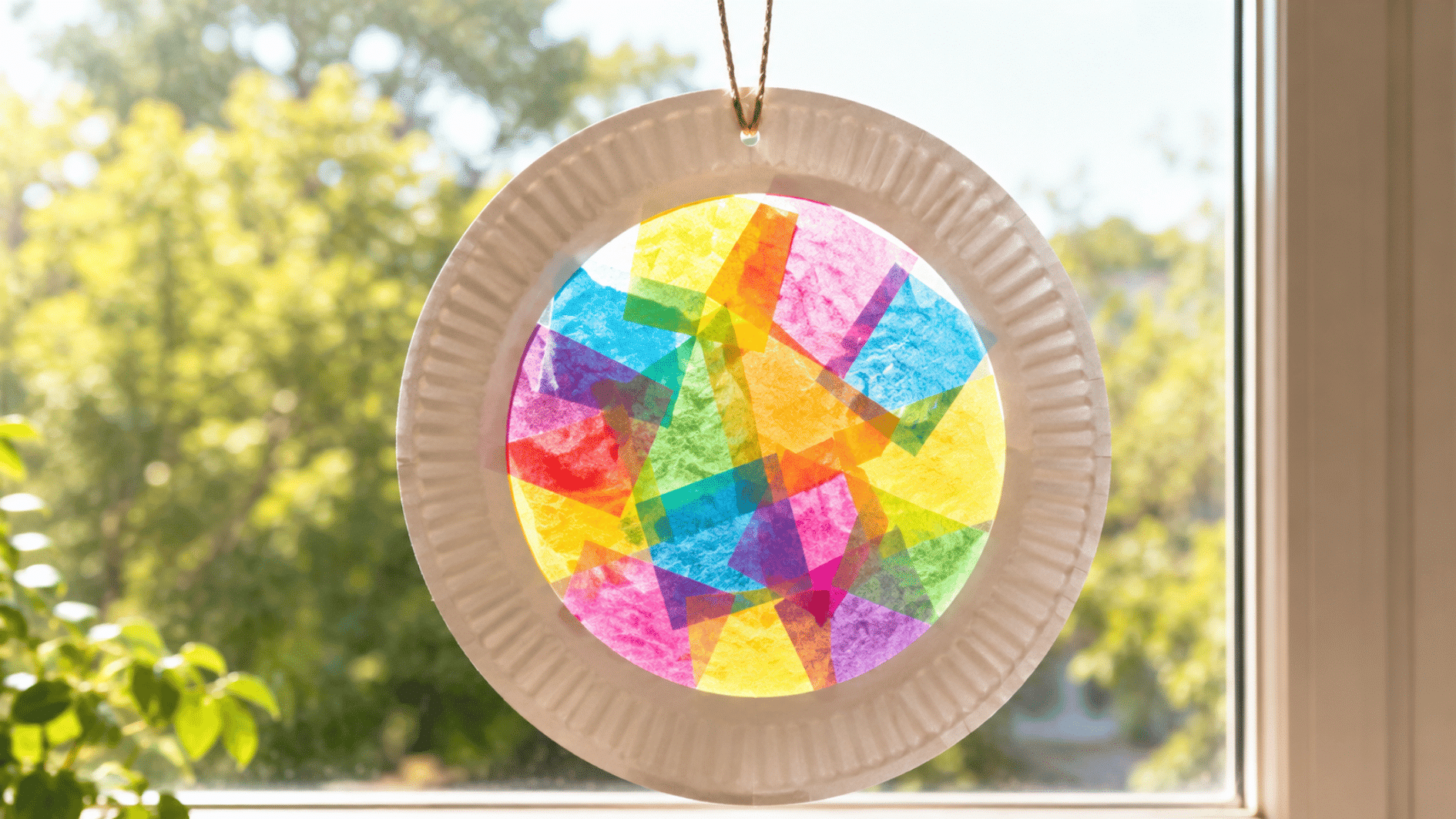 colorful torn paper butterfly collage on white paper near tissue sheets and glue stick on wood table (2)