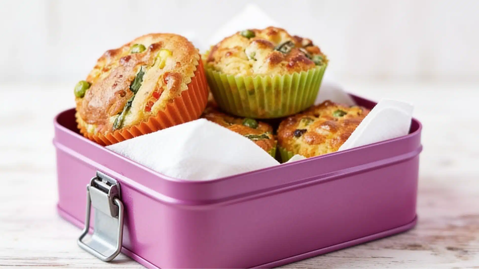 freshly baked veggie muffins in muffin tray