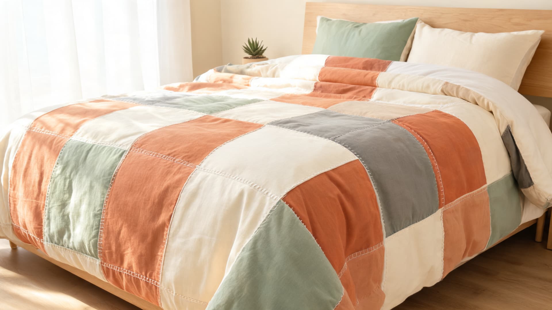big block quilt with oversized squares creating a simple modern beginner design