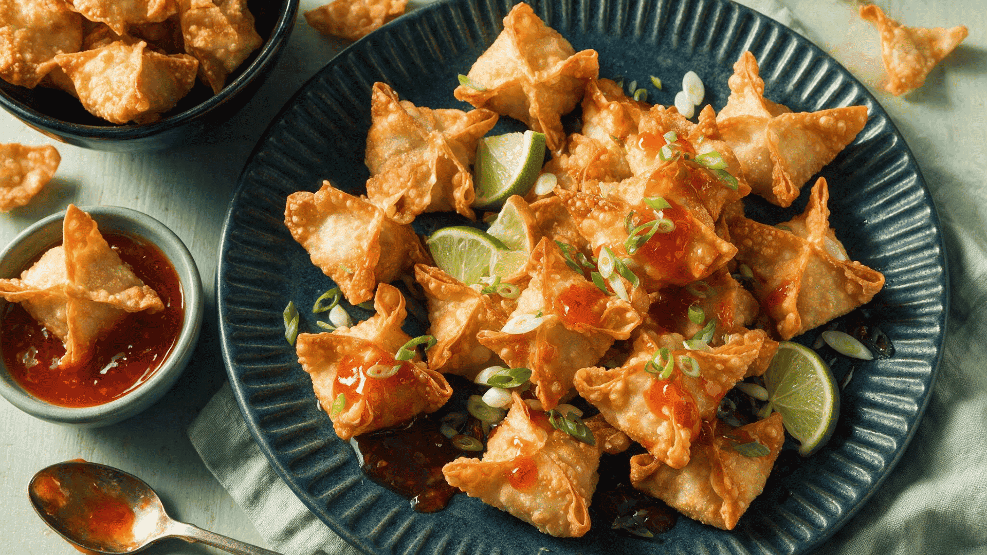 Crab rangoon with sweet chili sauce