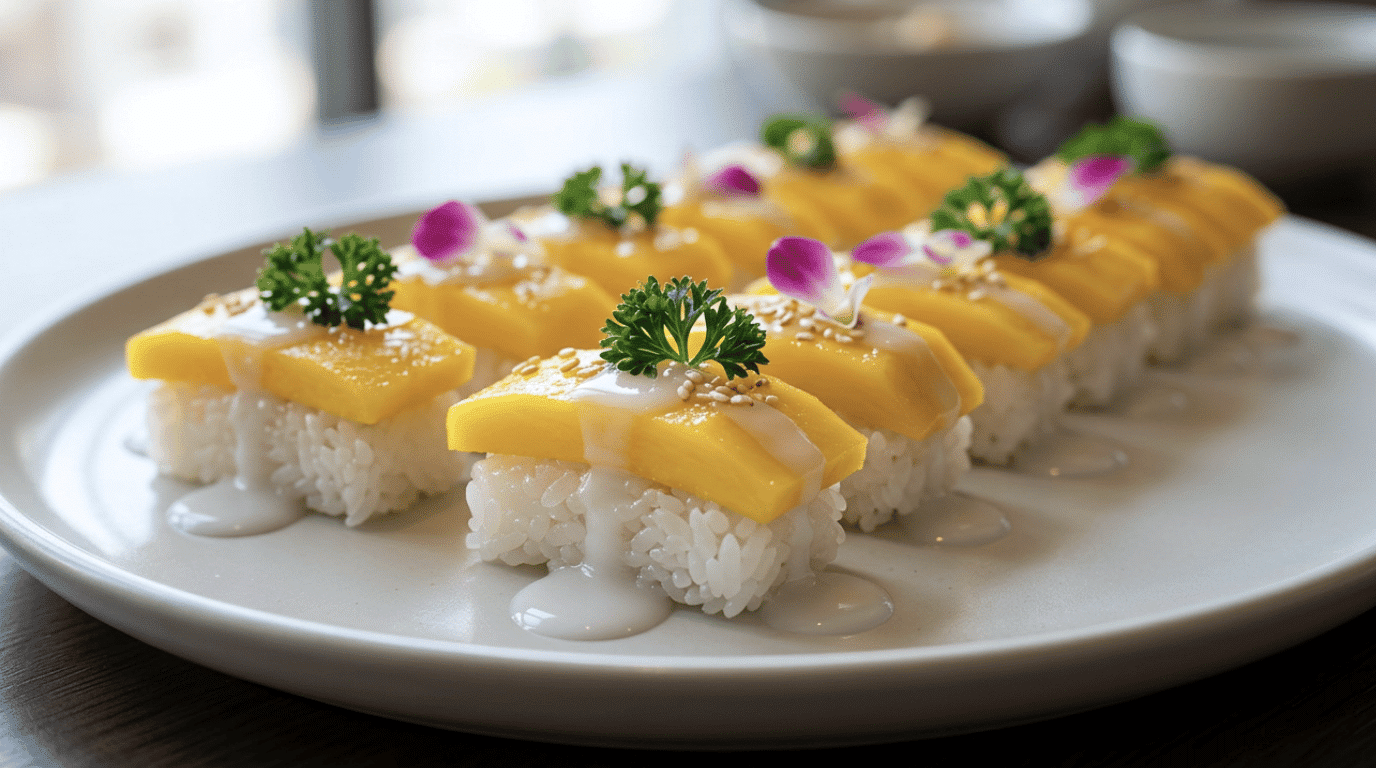 mango sticky rice sushi