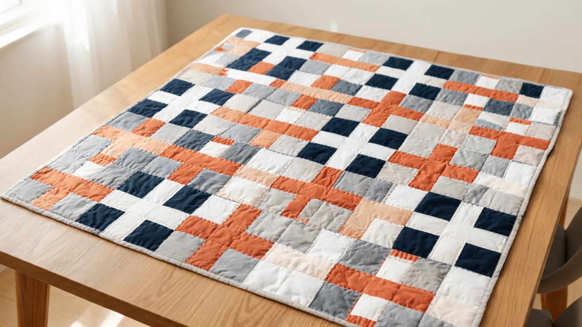 plus sign quilt blockS with simple cross shapes in soft contrasting fabrics