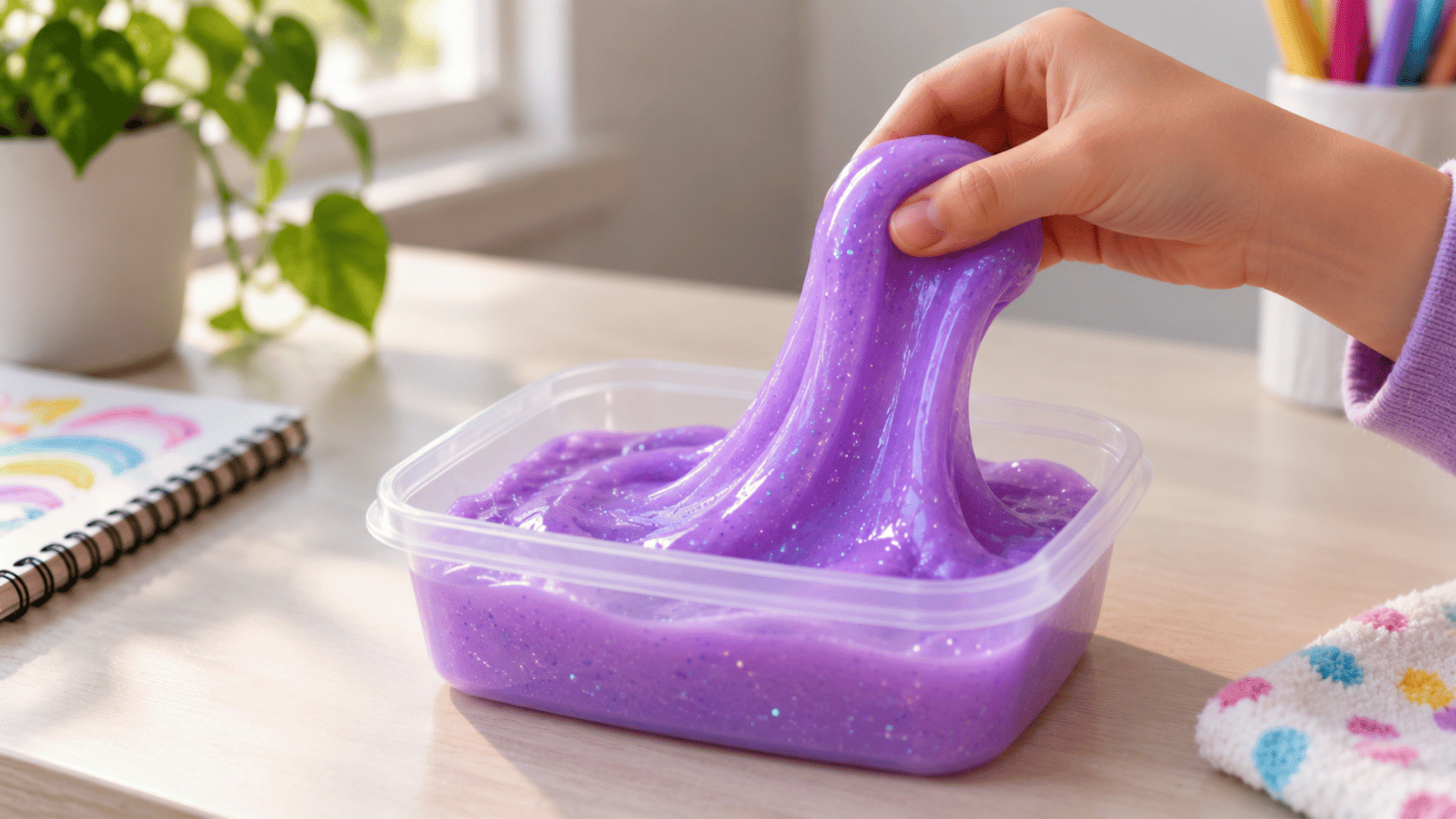 purple-homemade-slime-in-storage-box